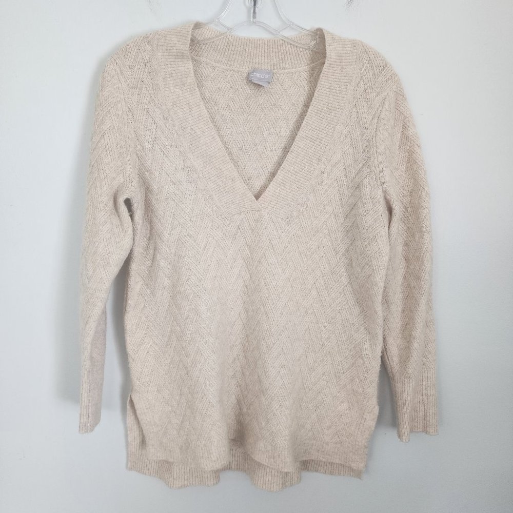 Chico's Herringbone Sweater, Size SP, EUC - Picture 3 of 6